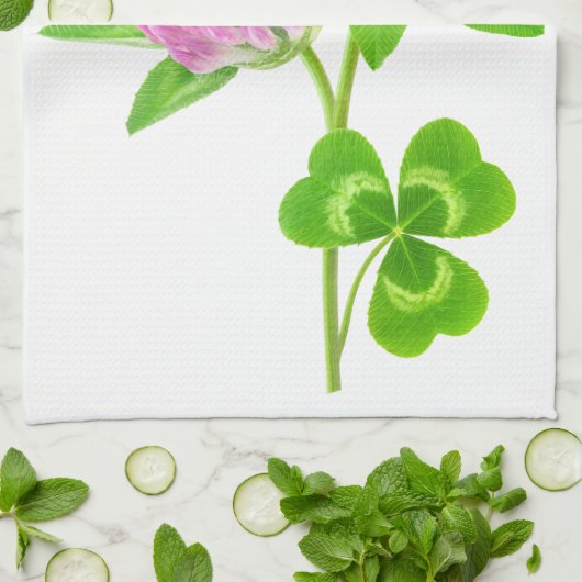 Roze klaver theedoek (Gevouwen)