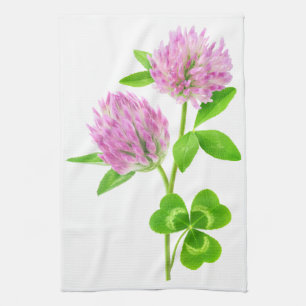 Roze klaver theedoek