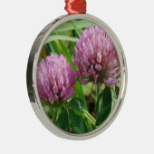 Roze klaver Wilde bloem - Trifolium pratense Metalen Ornament (Rechts)