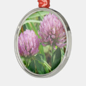 Roze klaver Wilde bloem - Trifolium pratense Metalen Ornament (Links)