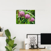 Roze klaver Wilde bloem - Trifolium pratense Poster (Thuiskantoor)