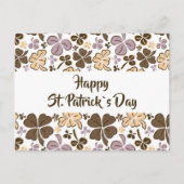 Roze Klaverblad Patroon St. Patrick`s Dag Briefkaart (Voorkant)