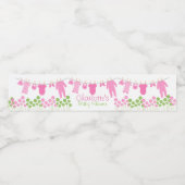 Roze Kleding Baby shower Waterfles Etiket (Enkel label)