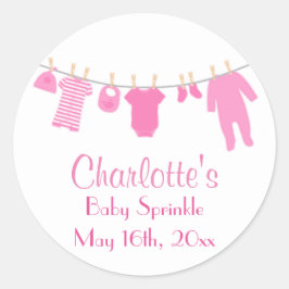 Roze Kleding Baby Sprinkle Stickers
