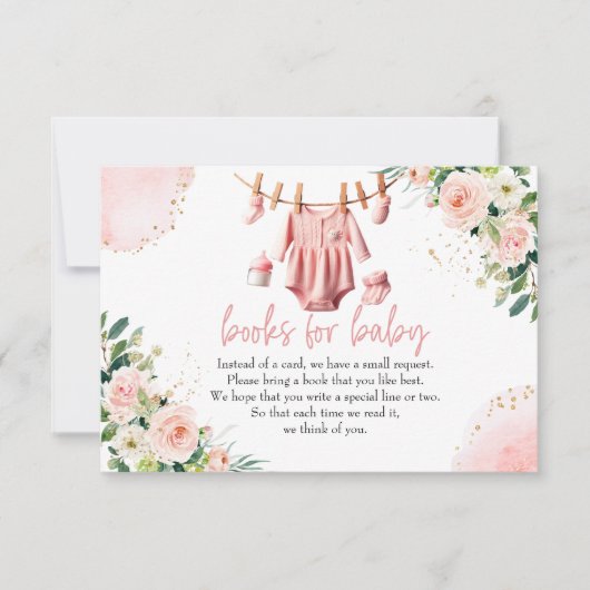 Roze kleding Boeken voor baby kaart (Voorkant)