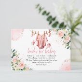 Roze kleding Boeken voor baby kaart (Staand voorkant)