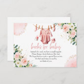 Roze kleding Boeken voor baby kaart (Voorkant / Achterkant)