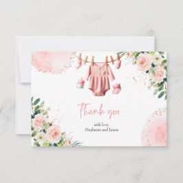 Roze kleding Dank je kaart