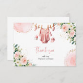 Roze kleding Dank je kaart (Voorkant / Achterkant)