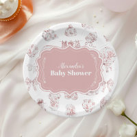 Roze kleding Toile de Jouy Baby shower