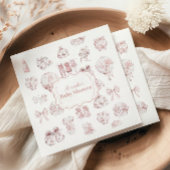 Roze kleding Toile de Jouy Baby shower Servet