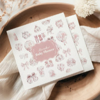 Roze kleding Toile de Jouy Baby shower
