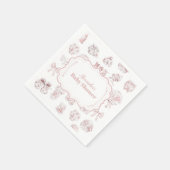 Roze kleding Toile de Jouy Baby shower Servet (Hoek)