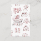 Roze Kleding Toile De Jouy Boeken voor Baby Informatiekaartje (Achterkant)
