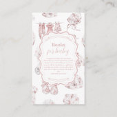 Roze Kleding Toile De Jouy Boeken voor Baby Informatiekaartje (Voorkant)