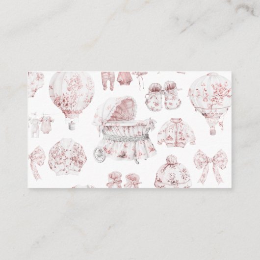 Roze Kleding Toile De Jouy Boeken voor Baby Informatiekaartje (Achterkant)