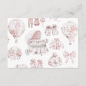 Roze kleding Toile de Jouy Diapper Raffle Informatiekaartje (Achterkant)
