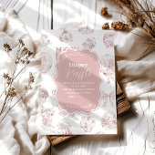 Roze kleding Toile de Jouy Diapper Raffle Informatiekaartje