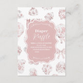 Roze kleding Toile de Jouy Diapper Raffle Informatiekaartje (Voorkant)