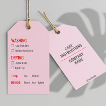 Roze Kleding Wassen Zorg Instructies Hang Label