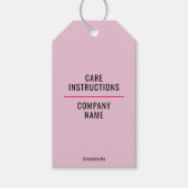 Roze Kleding Wassen Zorg Instructies Hang Label Cadeaulabel (Voorkant)