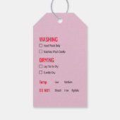 Roze Kleding Wassen Zorg Instructies Hang Label Cadeaulabel (Achterkant)