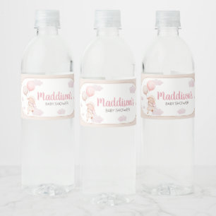 Roze Klein Lammetje Baby Shower Waterfles Etiket