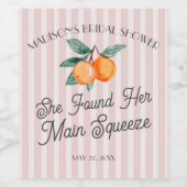 Roze Klein Minitatuur Hoofdknijper Bruidsfeest Fav Wijn Etiket (Enkel label)