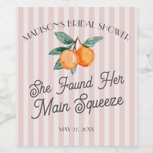 Roze Klein Minitatuur Hoofdknijper Bruidsfeest Fav Wijn Etiket (Enkel label)