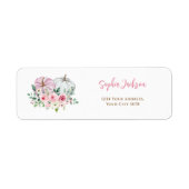 Roze Klein Pompoen Adres Etiket (Voorkant)