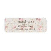  roze klein Roos print retour adreslabel Etiket (Voorkant)