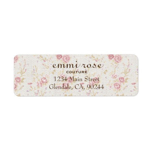 roze klein Roos print retour adreslabel Etiket (Voorkant)
