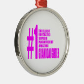 Roze kleindochters : Nummer één kleindochter Metalen Ornament (Rechts)