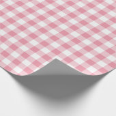 Roze Kleine 1 Inch Gingham Check Cadeaupapier (Hoek)