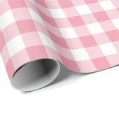 Roze Kleine 1 Inch Gingham Check Cadeaupapier (Rol Hoek)