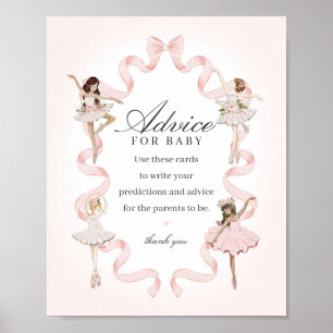 Roze Kleine Ballerina Advies voor Baby Baby shower Poster