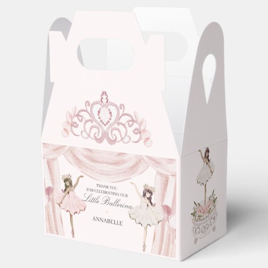 Roze Kleine Ballerina Baby shower of Verjaardag Bedankdoosjes (Geopend)