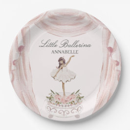Roze Kleine Ballerina Baby shower of Verjaardag Papieren Bordje
