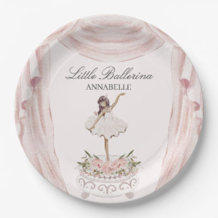 Roze Kleine Ballerina Baby shower of Verjaardag Papieren Bordje