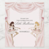 Roze Kleine Ballerina Baby shower of Verjaardag Wijn Etiket (Enkel label)