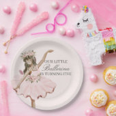 Roze Kleine Ballerina Borden Ballet Party Decor Papieren Bordje (Feest)