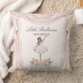 Roze Kleine Ballerina Nursery Decor voor Meisje Kussen (Deken)