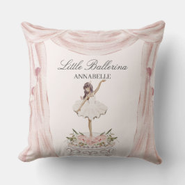Roze Kleine Ballerina Nursery Decor voor Meisje Kussen