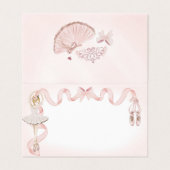 Roze Kleine Ballerina Place Card Party Decor Kaart (Buitenkant ongevouwen)