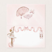 Roze Kleine Ballerina Place Card Party Decor Kaart (Buitenkant ongevouwen)