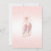 Roze kleine ballerina sparkly verjaardagsuitnodigi kaart (Achterkant)
