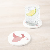 Roze Kleine Beer Onderzetter (Zijkant)