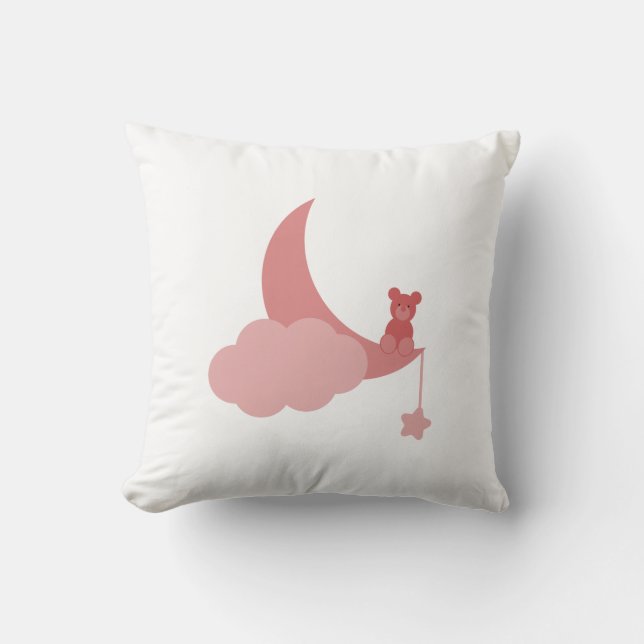Roze kleine Beer Pillow Kussen (Voorkant)