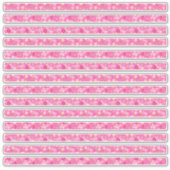 Roze kleine bloemen en fietsjes randen sticker (Voorkant)