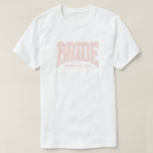 Roze Kleine Bloemige BRUID Verlovings- T-shirt